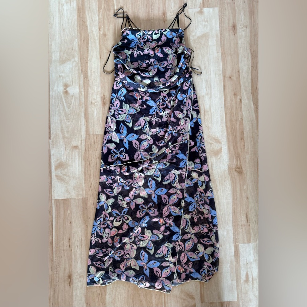 Urban Outfitters Floral Maxi Dress - Black and Pink